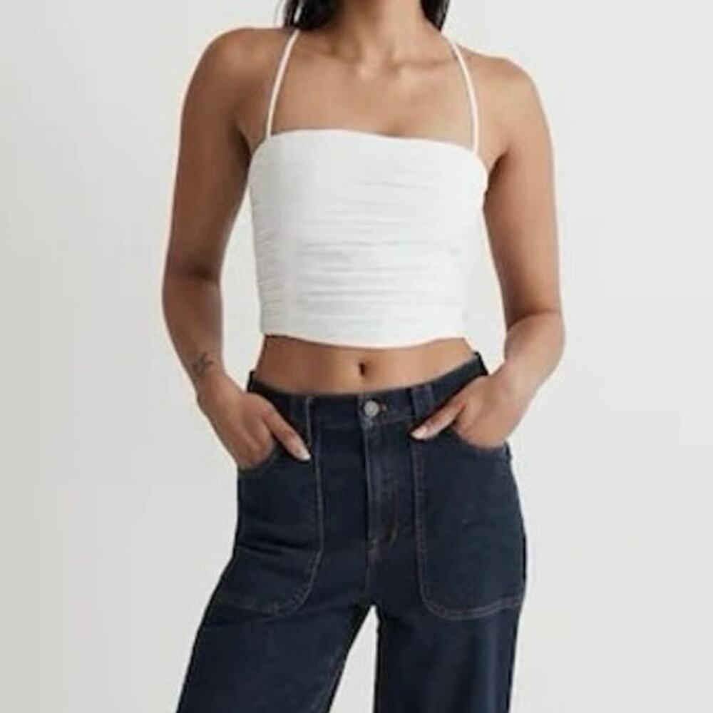 Madewell Poplin Crop Tube Top 00 Women’s Eyelet White NL058
